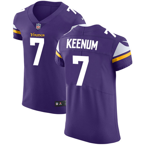 Nike Vikings #7 Case Keenum Purple Team Color Men's Stitched NFL Vapor Untouchable Elite Jersey